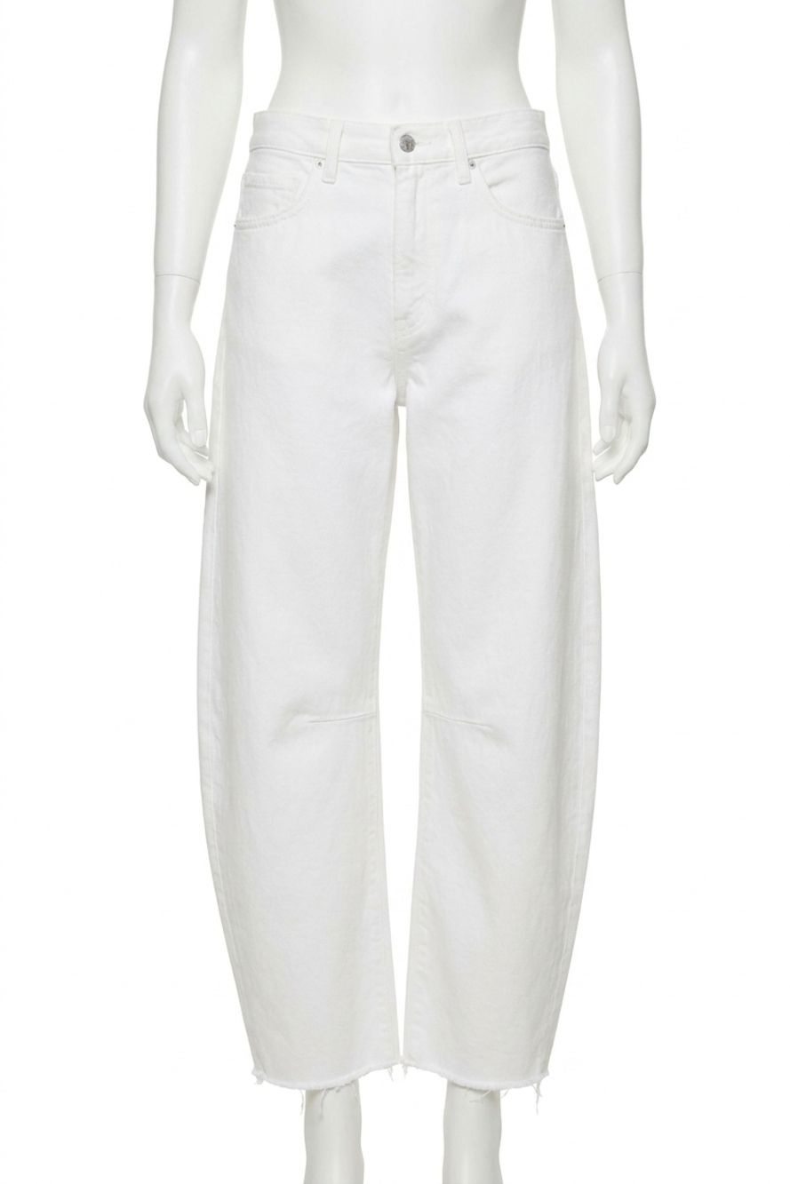 NEW FRAME the bubble crop jeans in white new fray